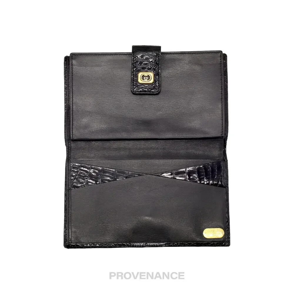 🔴 Gucci Long Wallet - Black Crocodile - Picture 7 of 12